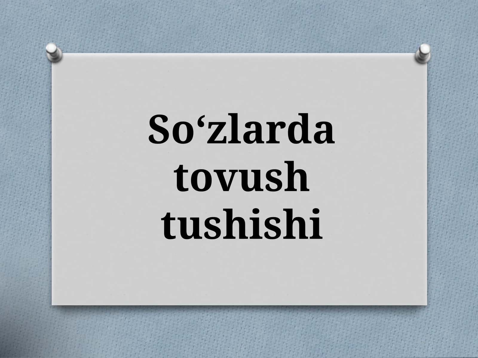5-sinf. So'zlarda tovush tushishi 1