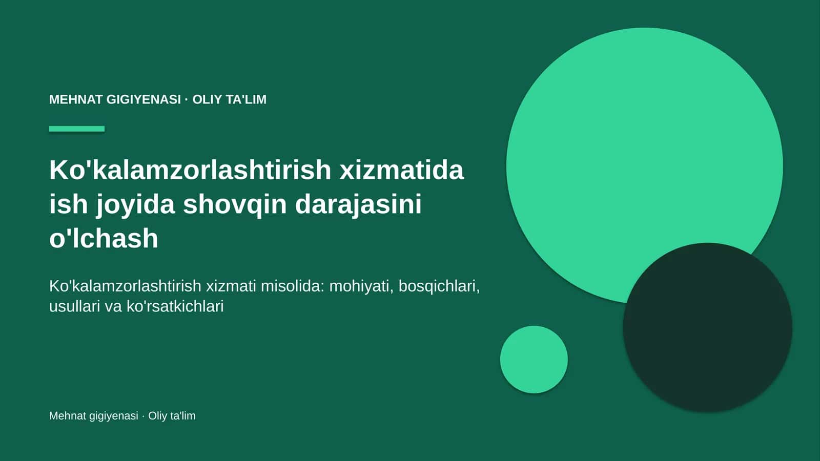 Ko'kalamzorlashtirish xizmatida ish joyida shovqin darajasini o'lchash 1
