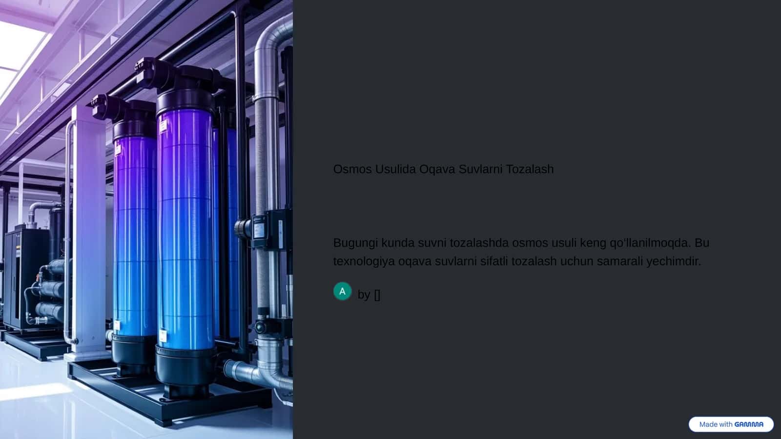 Osmos Usulida Oqava Suvlarni Tozalash 1