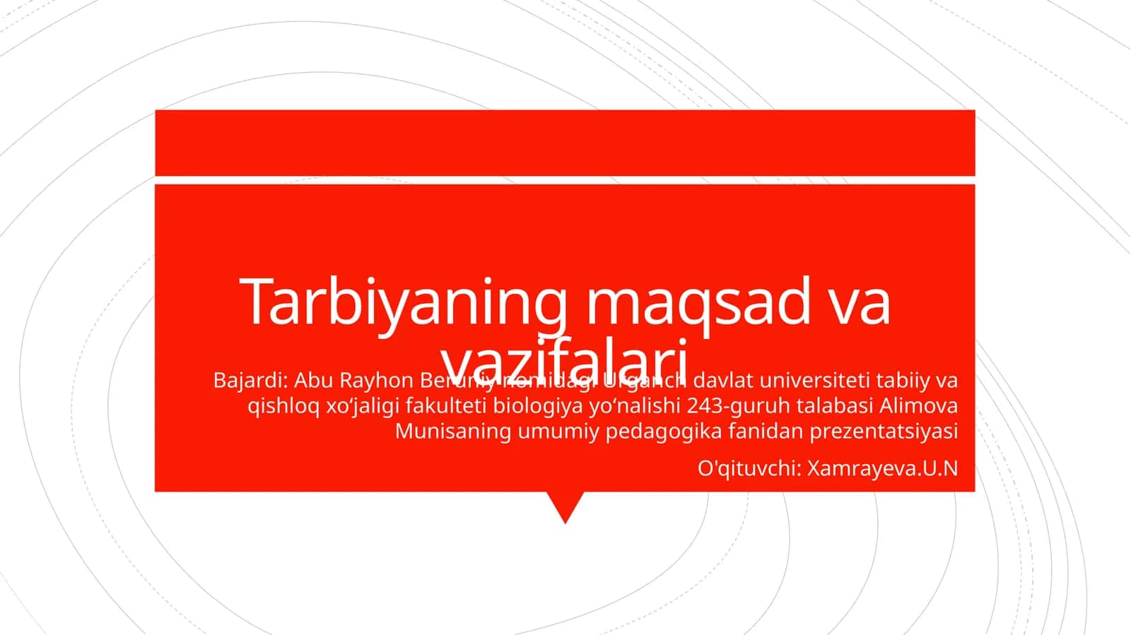 Tarbiyaning maqsad va vazifalari 1