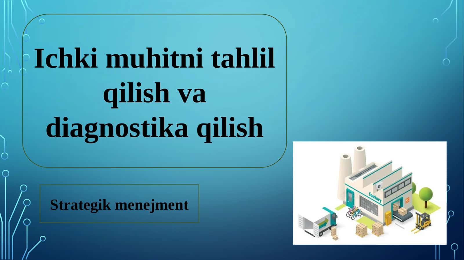 Ichki muhitni tahlil qilish va diagnostika qilish 1