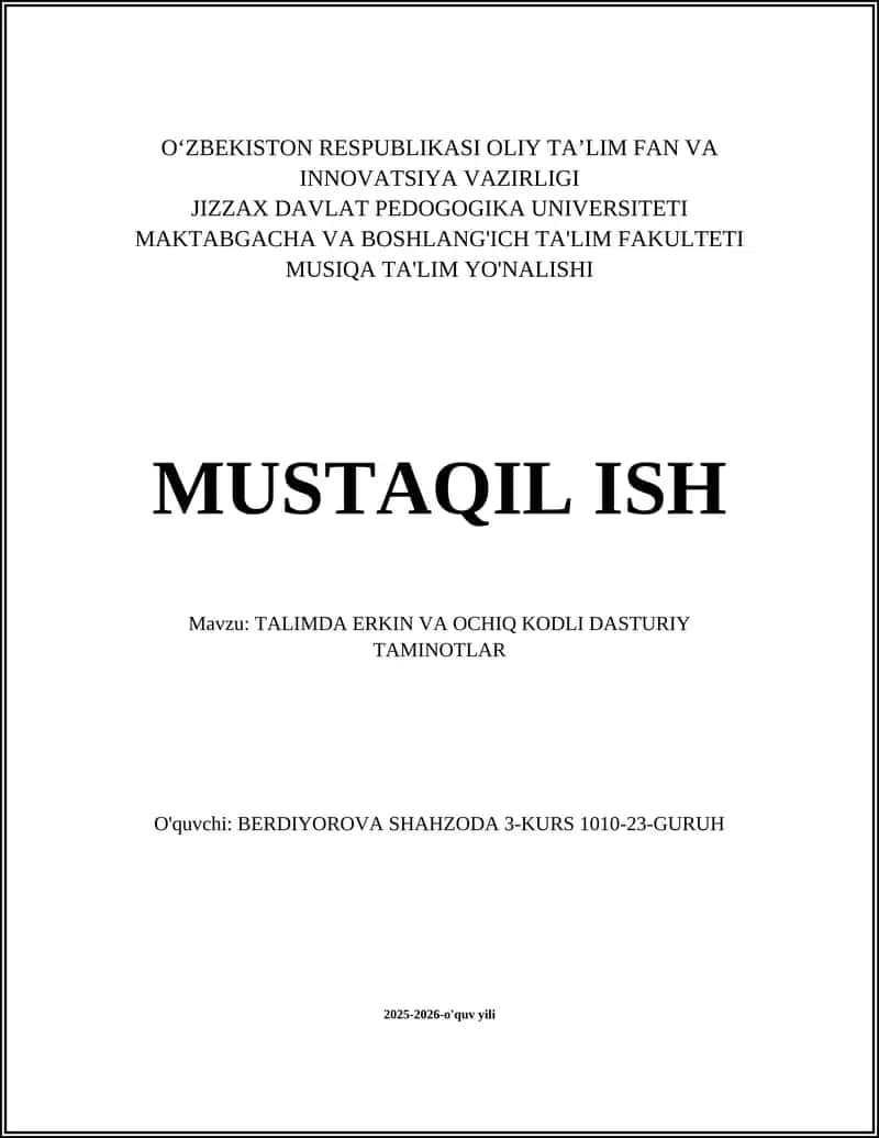 TALIMDA ERKIN VA OCHIQ KODLI DASTURIY TAMINOTLAR 1