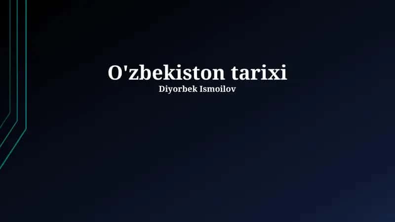 O'zbekiston tarixi 1