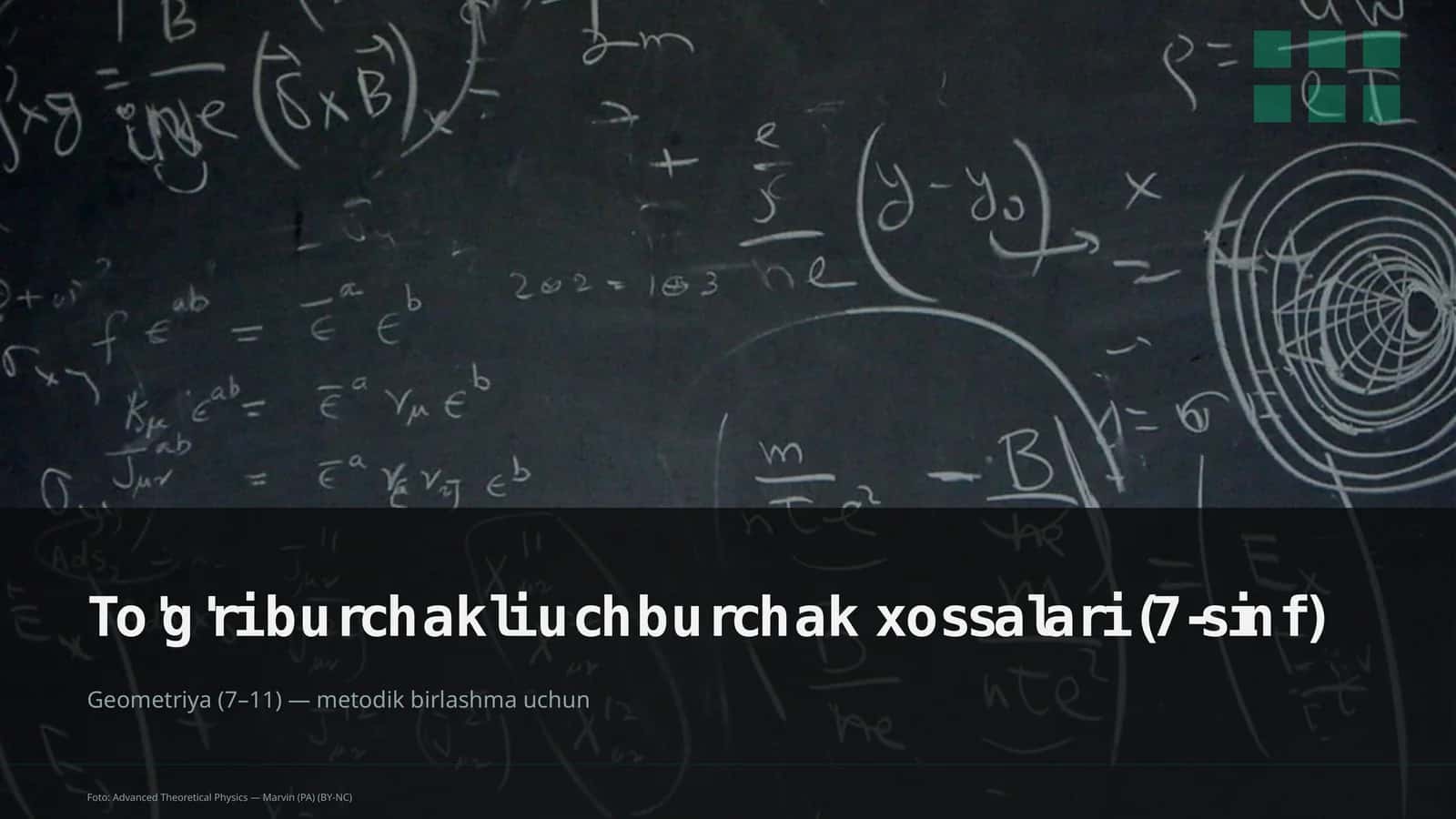 To'g'ri burchakli uchburchak xossalari (7-sinf) 1