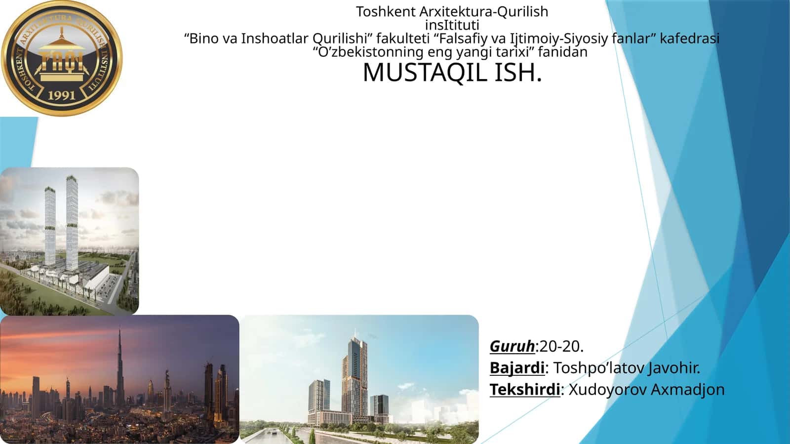O'zbekistonning eng yangi tarixi 1