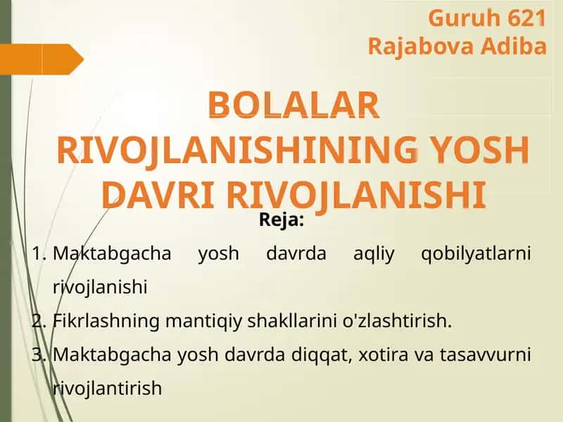 Maktabgacha yosh davrda aqliy qobilyatlarini rivojlantirish 1