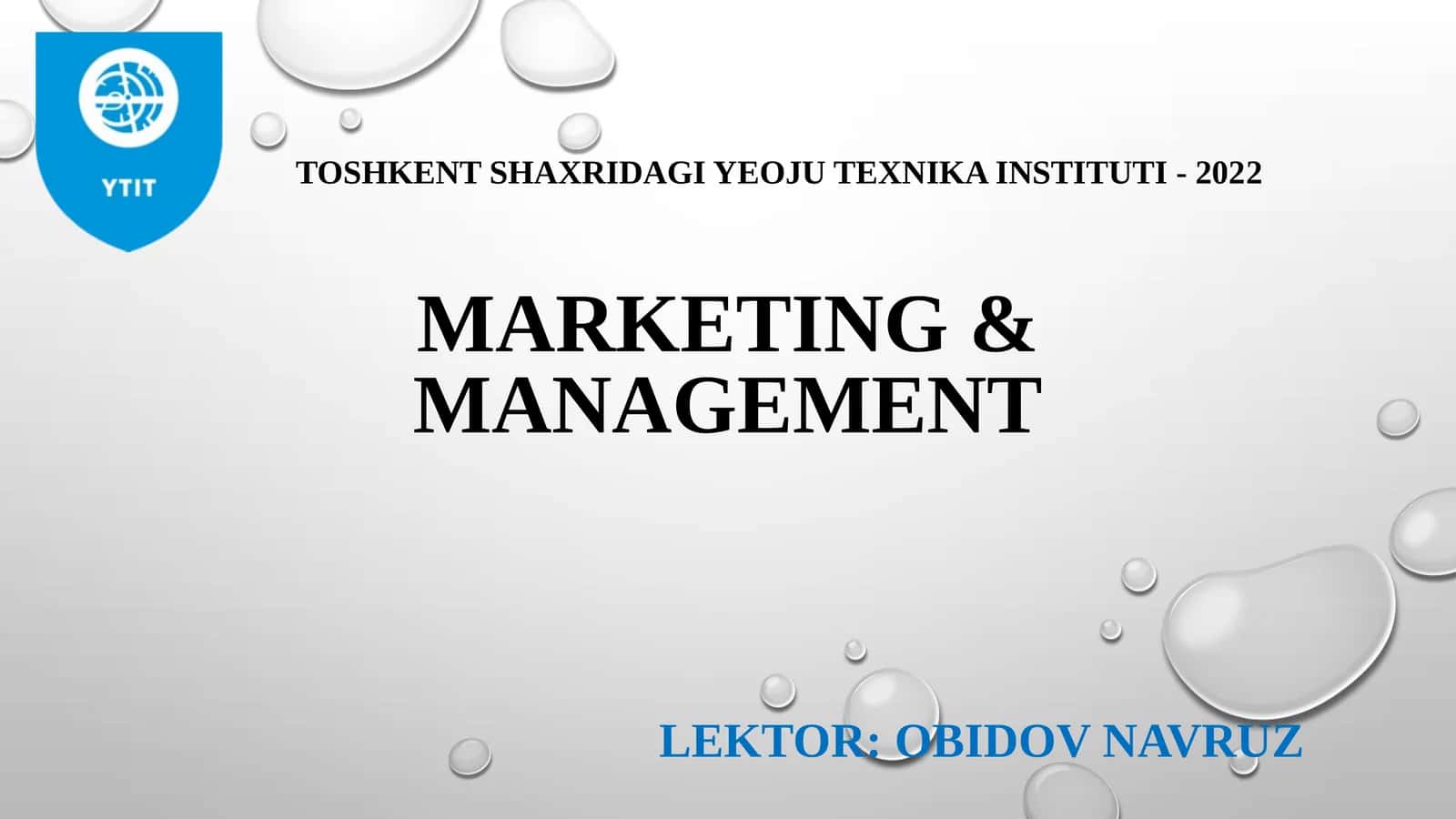 Bozor va iste'molchilarni kompleks tadqiq qilish 1