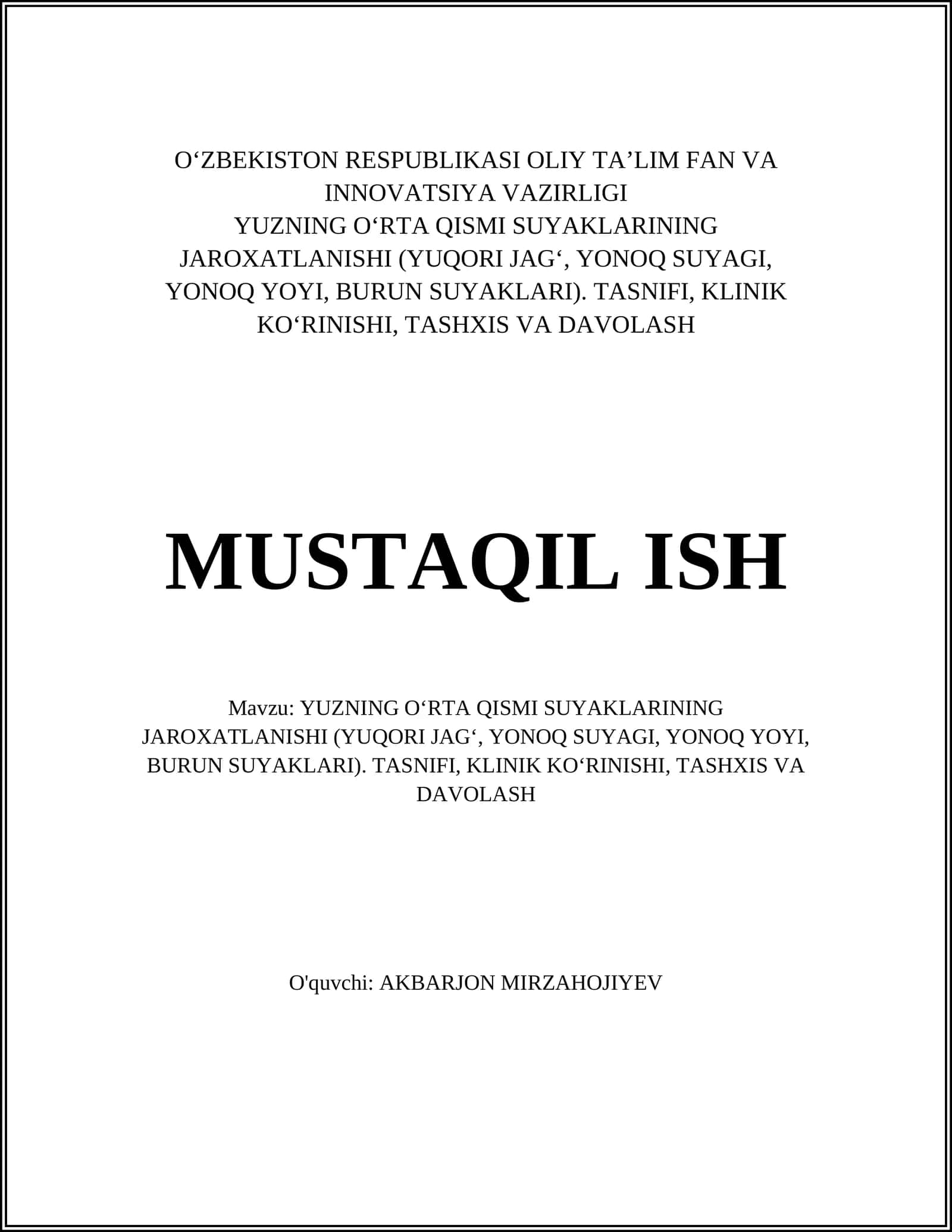 Yuqori jag‘ suyaklarining jarohatlanishi 1