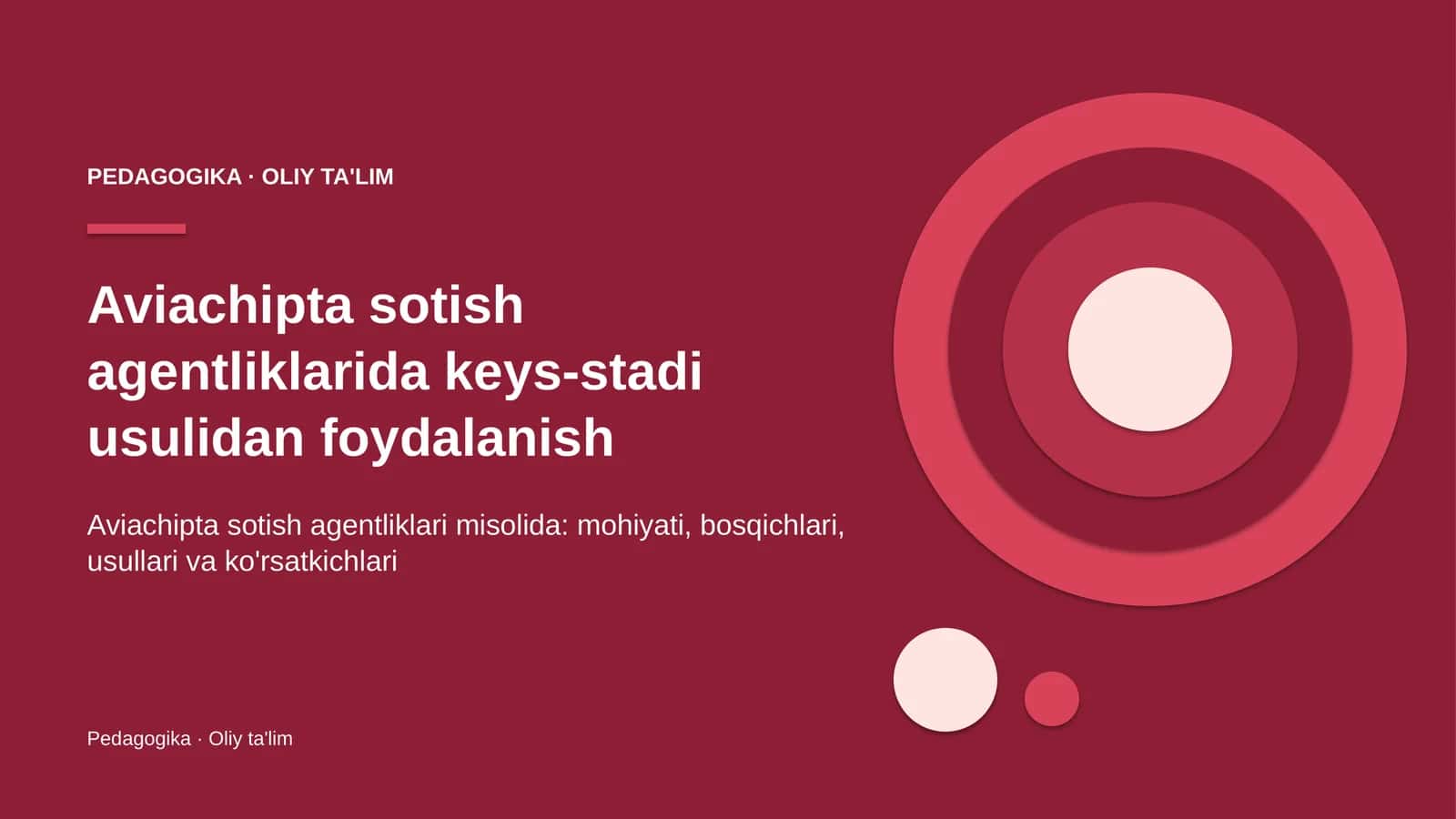 aviachipta sotish agentliklarida keys stadi usulidan foydalanish 2872 1