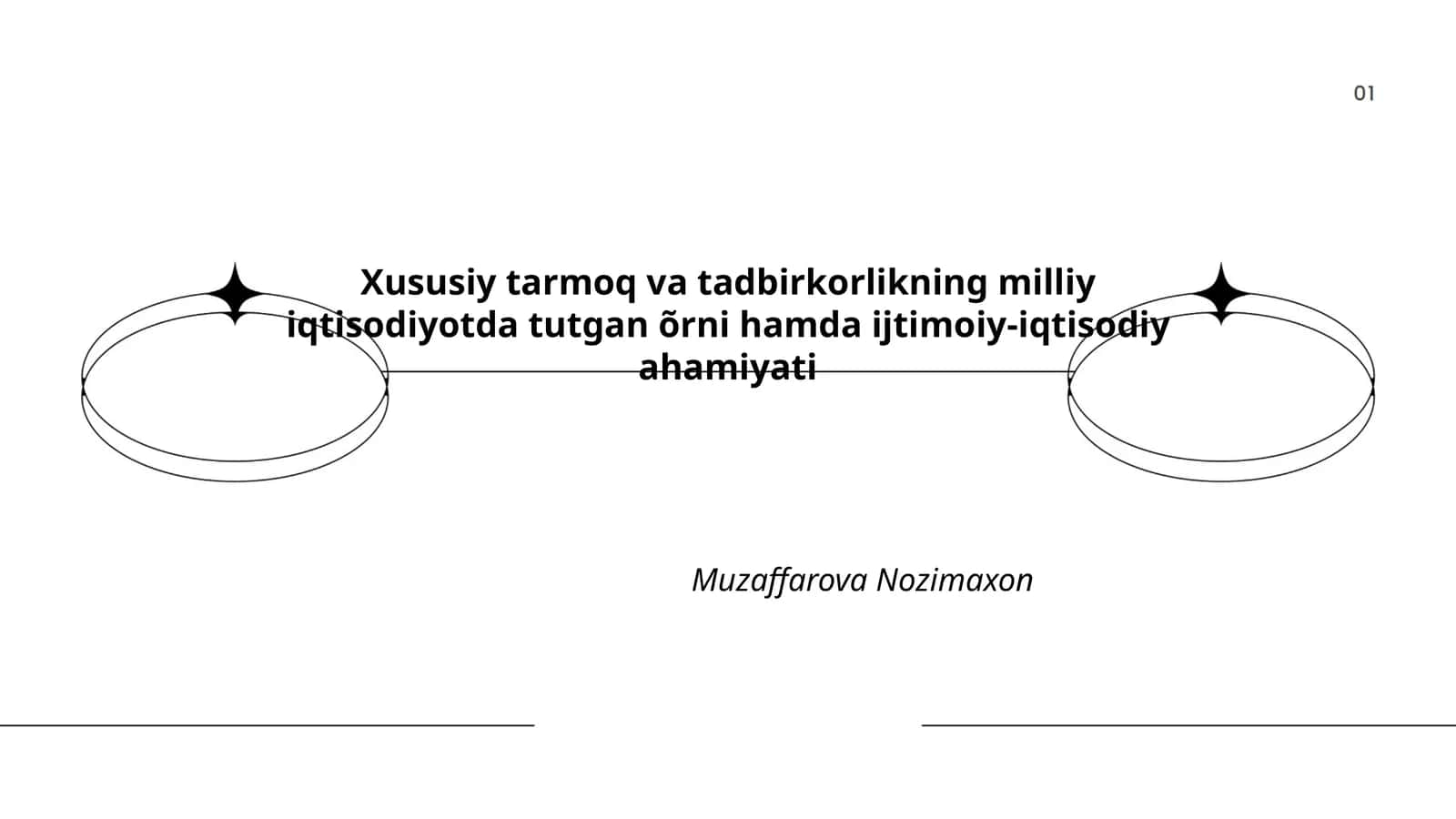 Xususiy tarmoq va tadbirkorlikning milliy iqtisodiyotda tutgan õrni hamda ijtimoiy-iqtisodiy ahamiyati 1