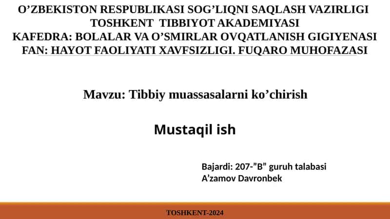 Tibbiymuassasalarniko’chirish 1