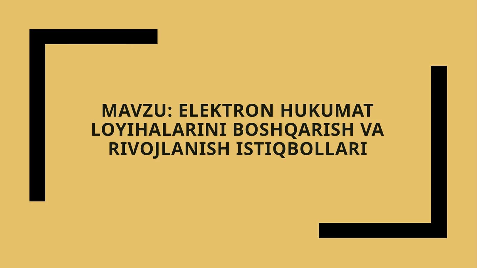 Elektron hukumat loyihalarini boshqarish va rivojlanish istiqbollari 1