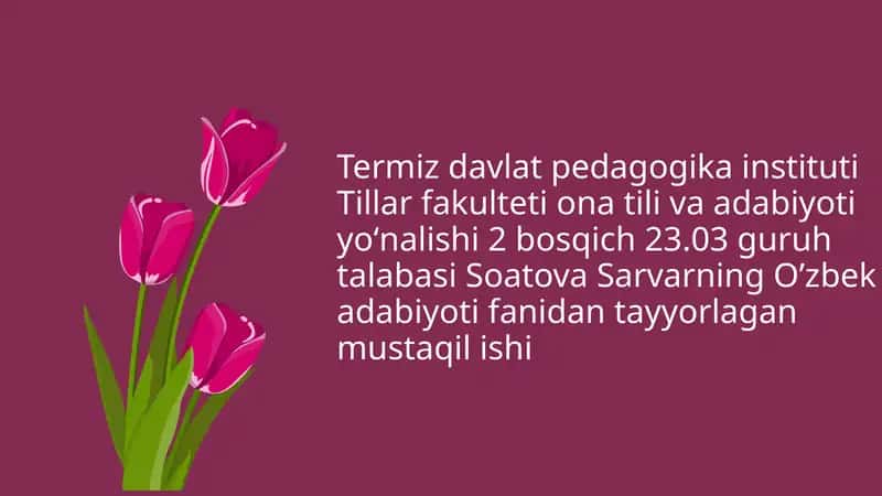 Ahmad Yassaviy va Yugnakiy hayoti va ijodi 1