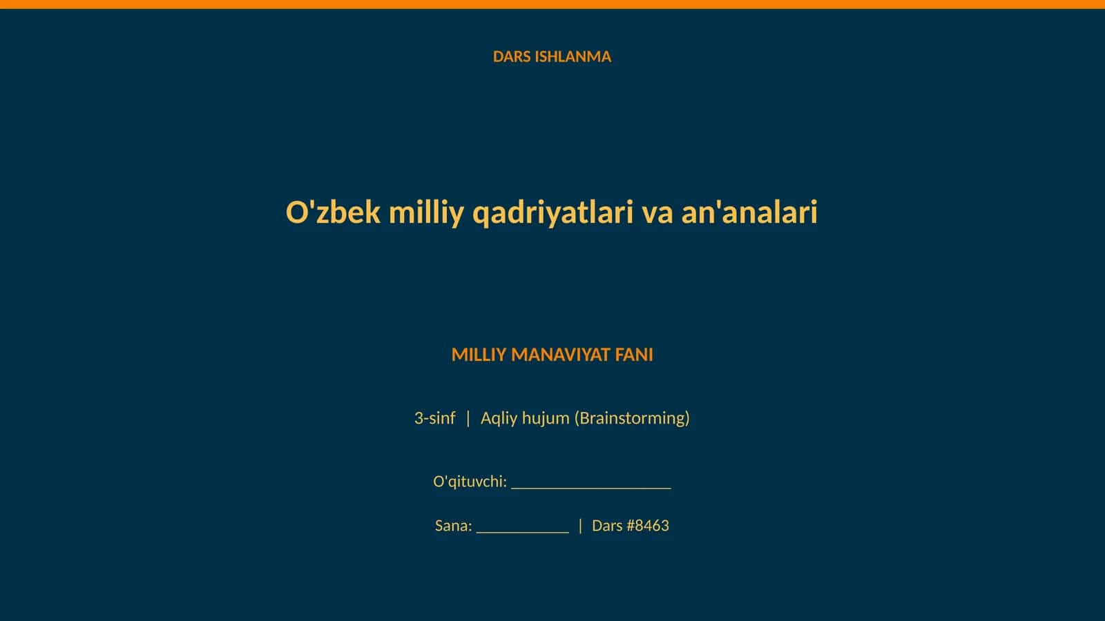 O'zbek milliy qadriyatlari va an'analari 1