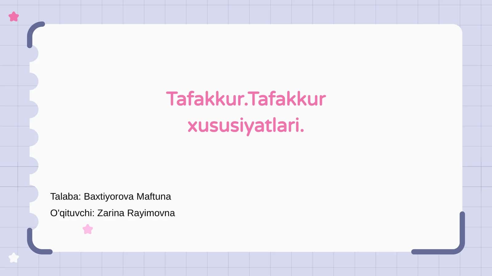 Tafakkur.Tafakkur xususiyatlari 1