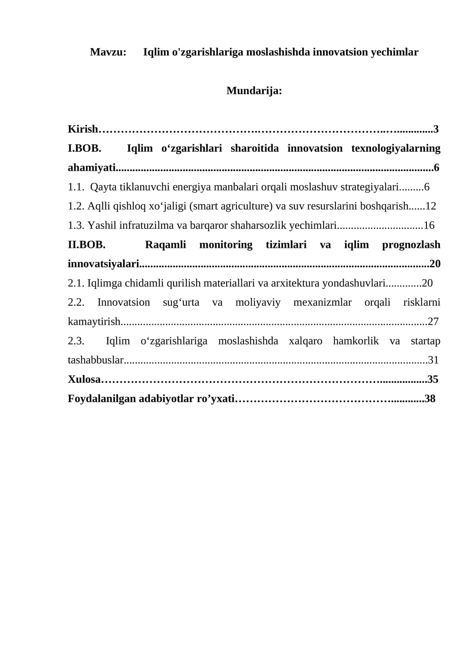 Iqlim o'zgarishlariga moslashishda innovatsion yechimlar 1