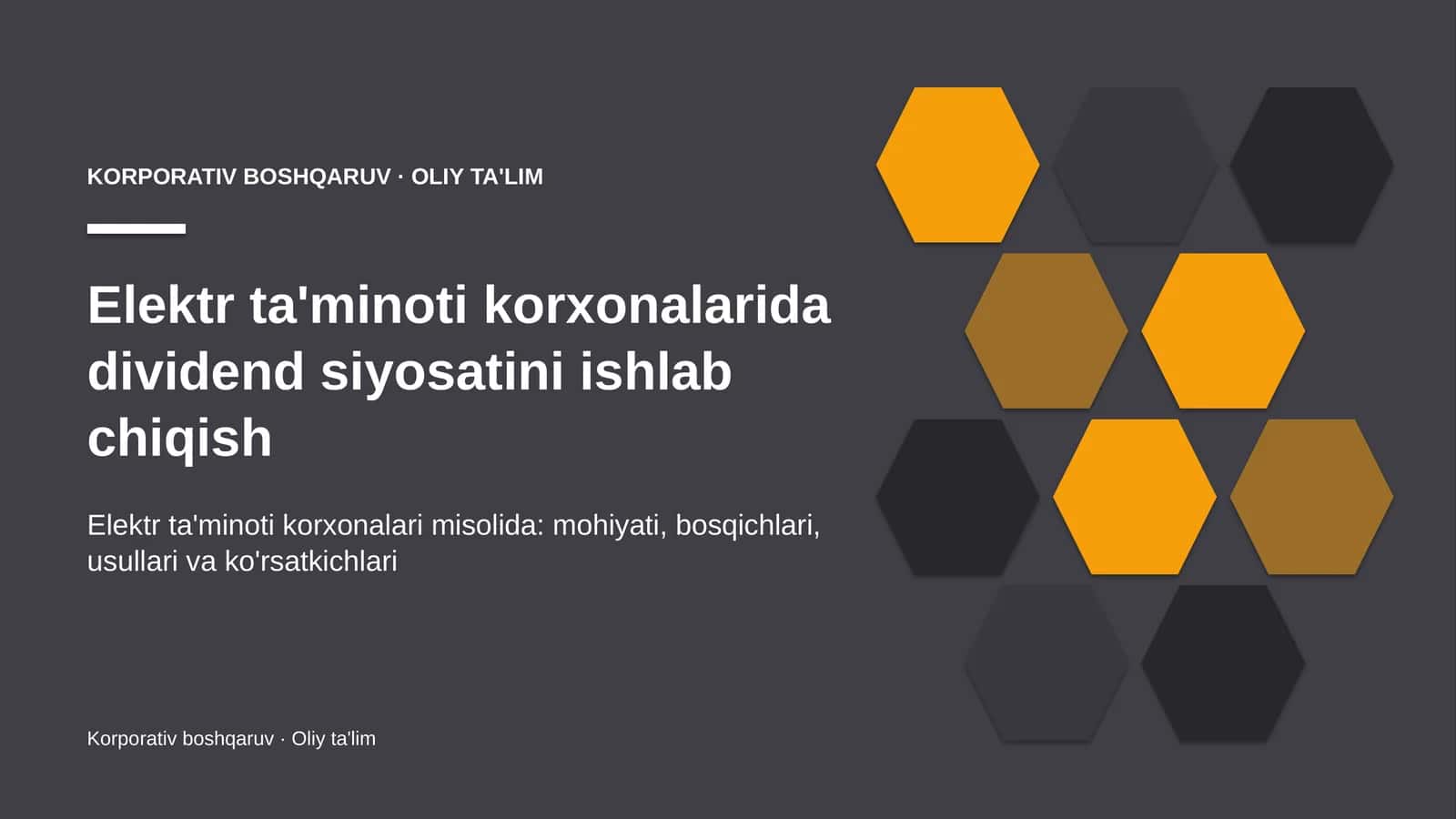 elektr ta'minoti korxonalarida dividend siyosatini ishlab chiqish 8831 1