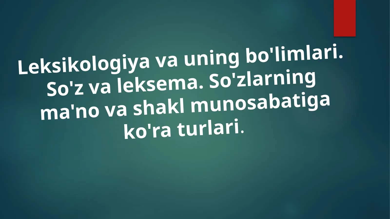 Leksikologiyavauningbo'limlari.So'zvaleksema.So'zlarningma'novashaklmunosabatigako'raturlari 1