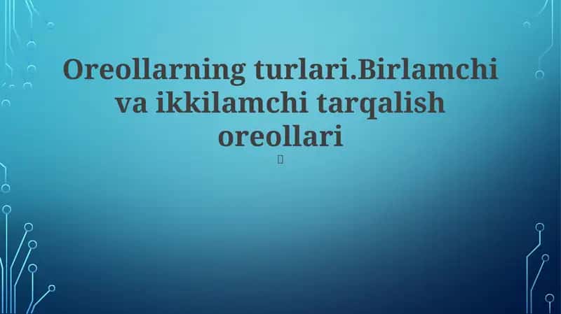 Kimyoviy birlamchi halolar 1