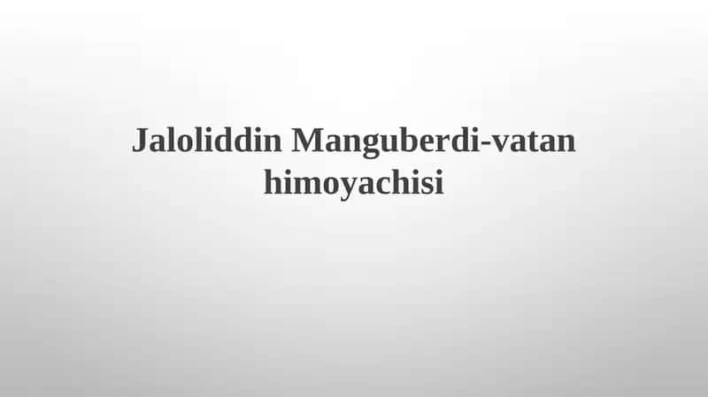 Jaloliddin Manguberdi: Hayot Yo'li va Faoliyati 1