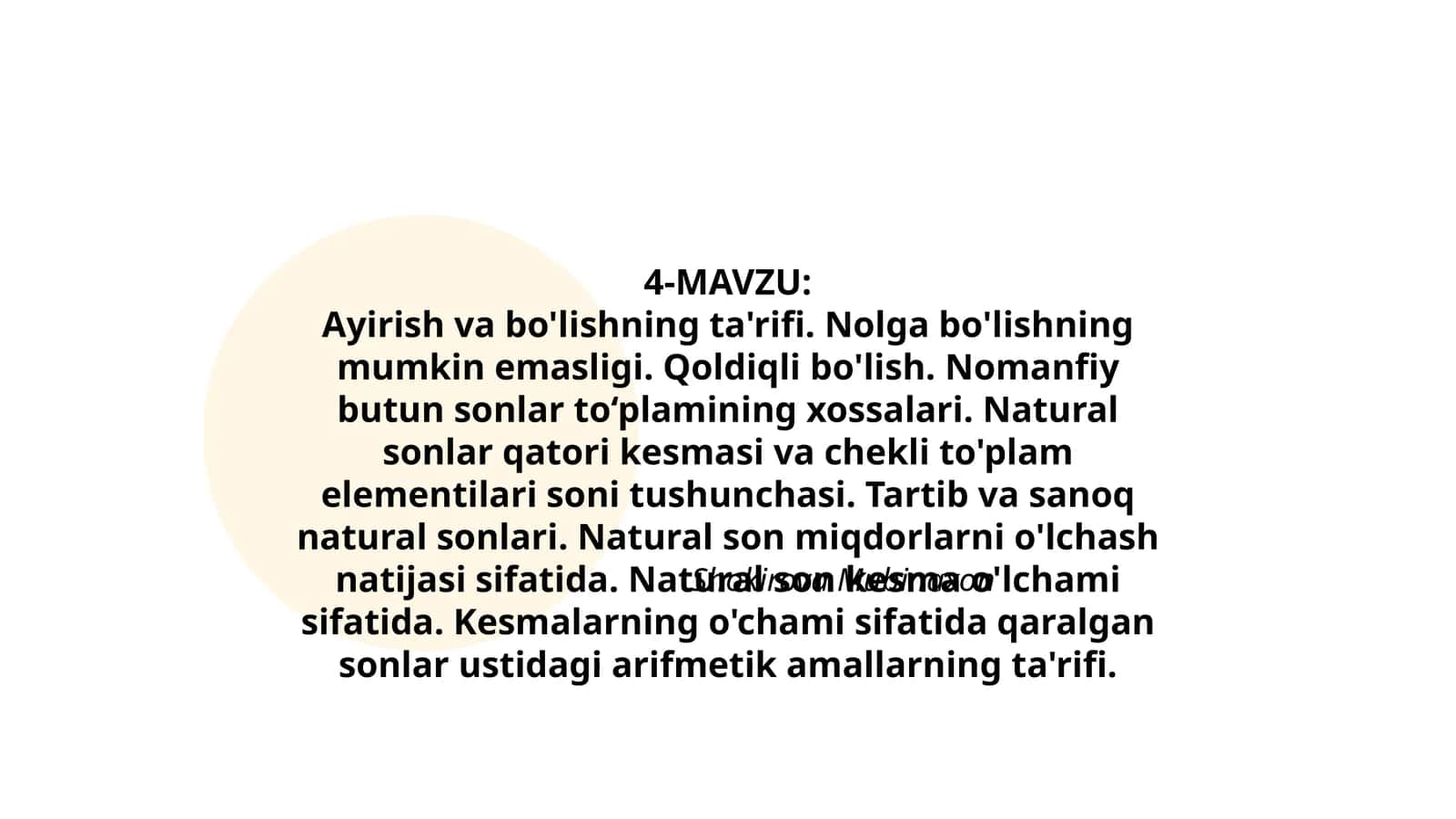 Ayirish va bo'lishning ta'rifi 1