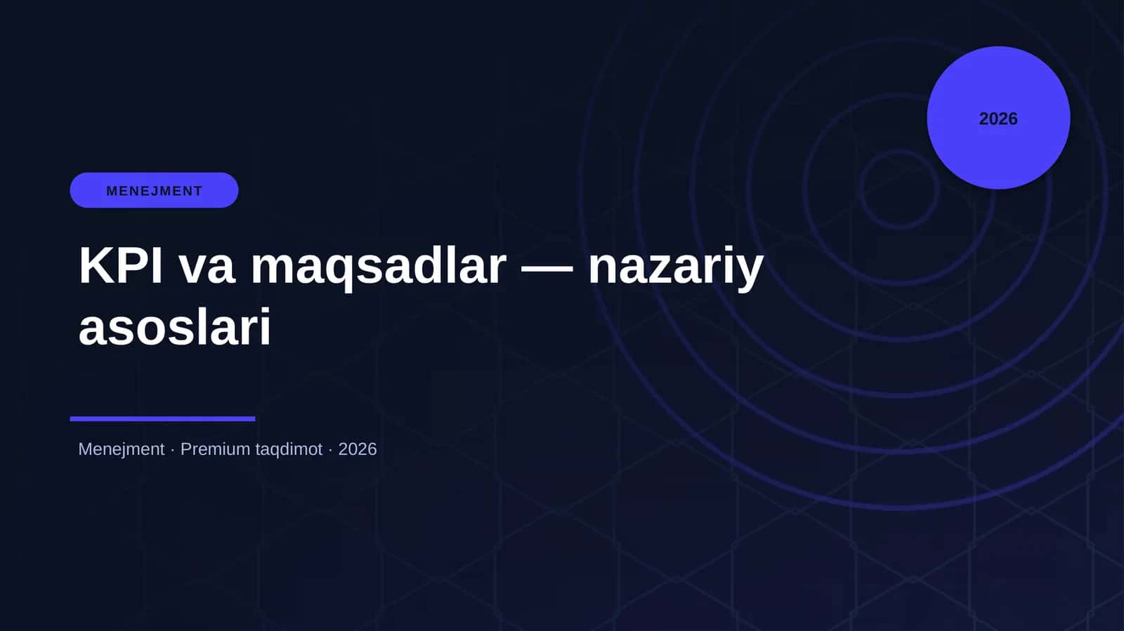 KPI va maqsadlar — nazariy asoslari 1