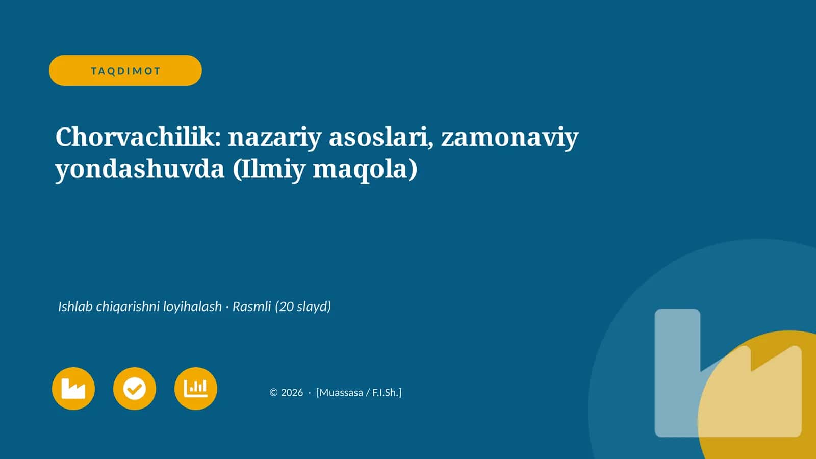 Chorvachilik: nazariy asoslari, zamonaviy yondashuvda (Ilmiy maqola) 1