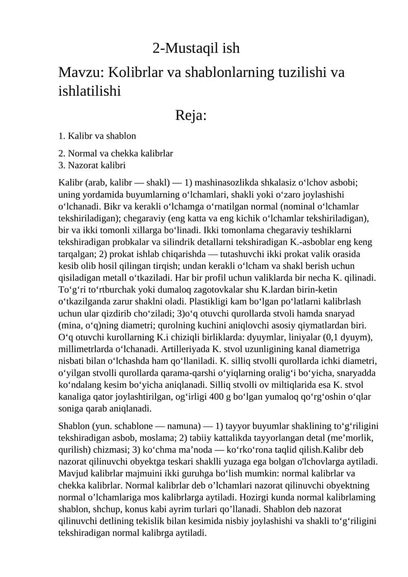 Kolibrlar va shablonlarning tuzilishi va ishlatilishi 1