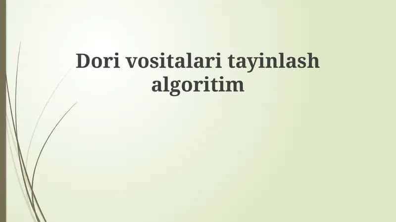 Dorivositalaritayinlashalgoritim 1