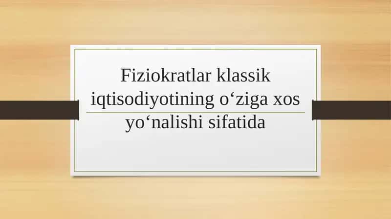 Fiziokratlar 1