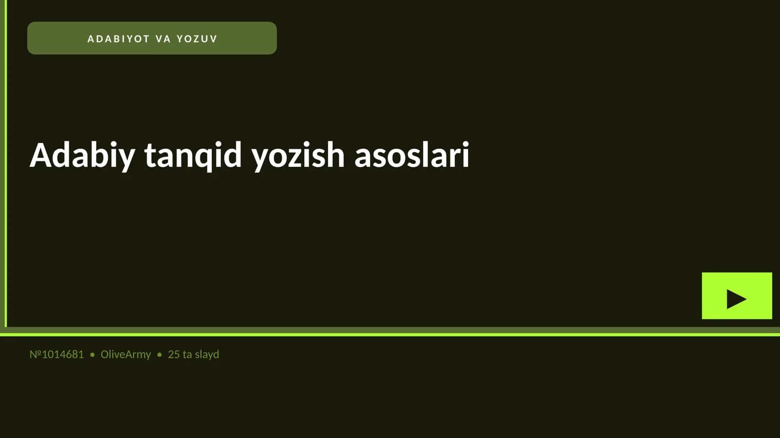 Adabiy tanqid yozish asoslari 1