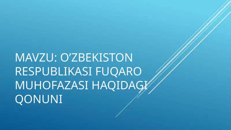Fuqaro muhofazasi haqida. 1