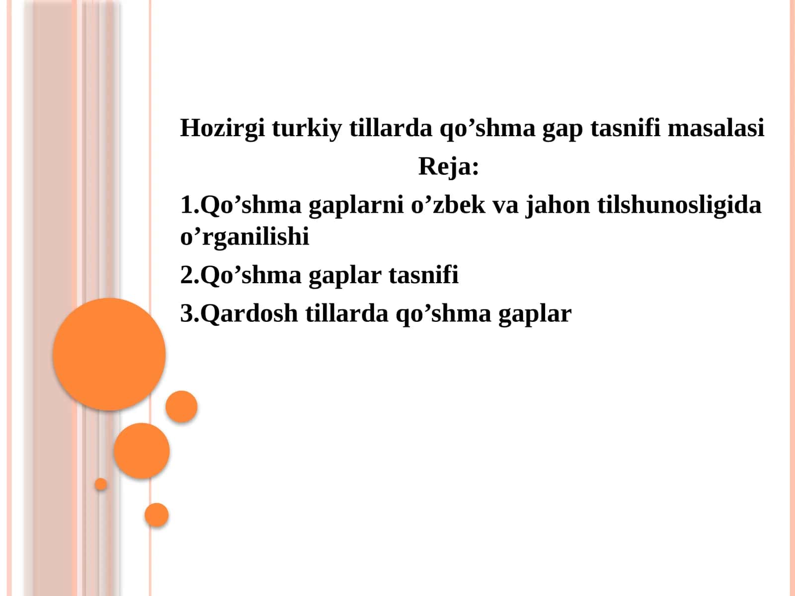 Hozirgi turkiy tillarda qo’shma gap tasnifi masalasi 1