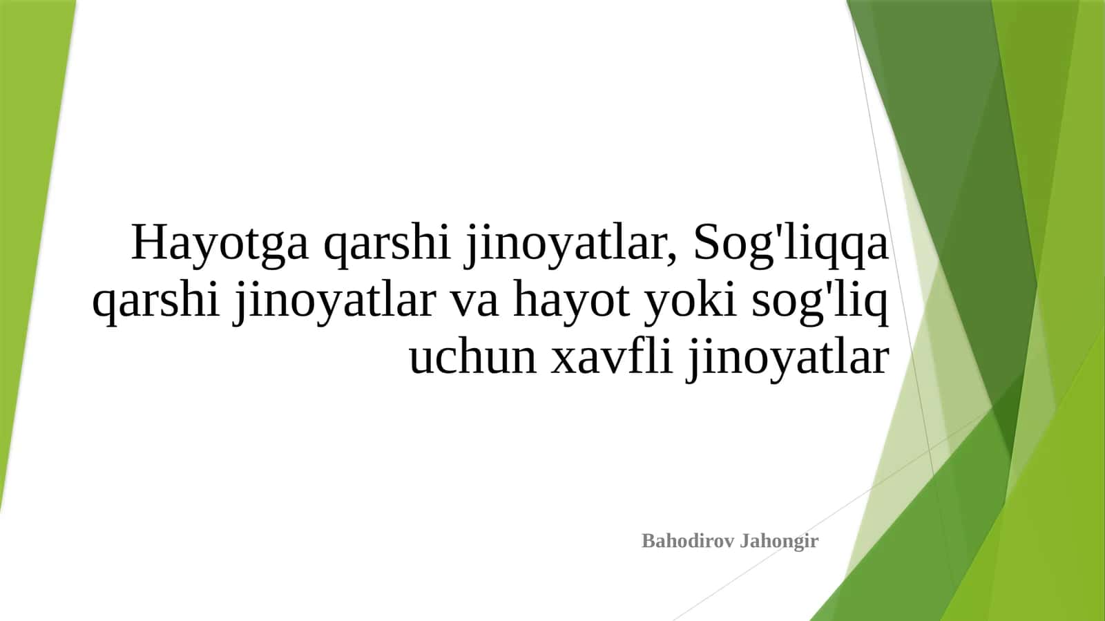 Hayotga qarshi jinoyatlar 1