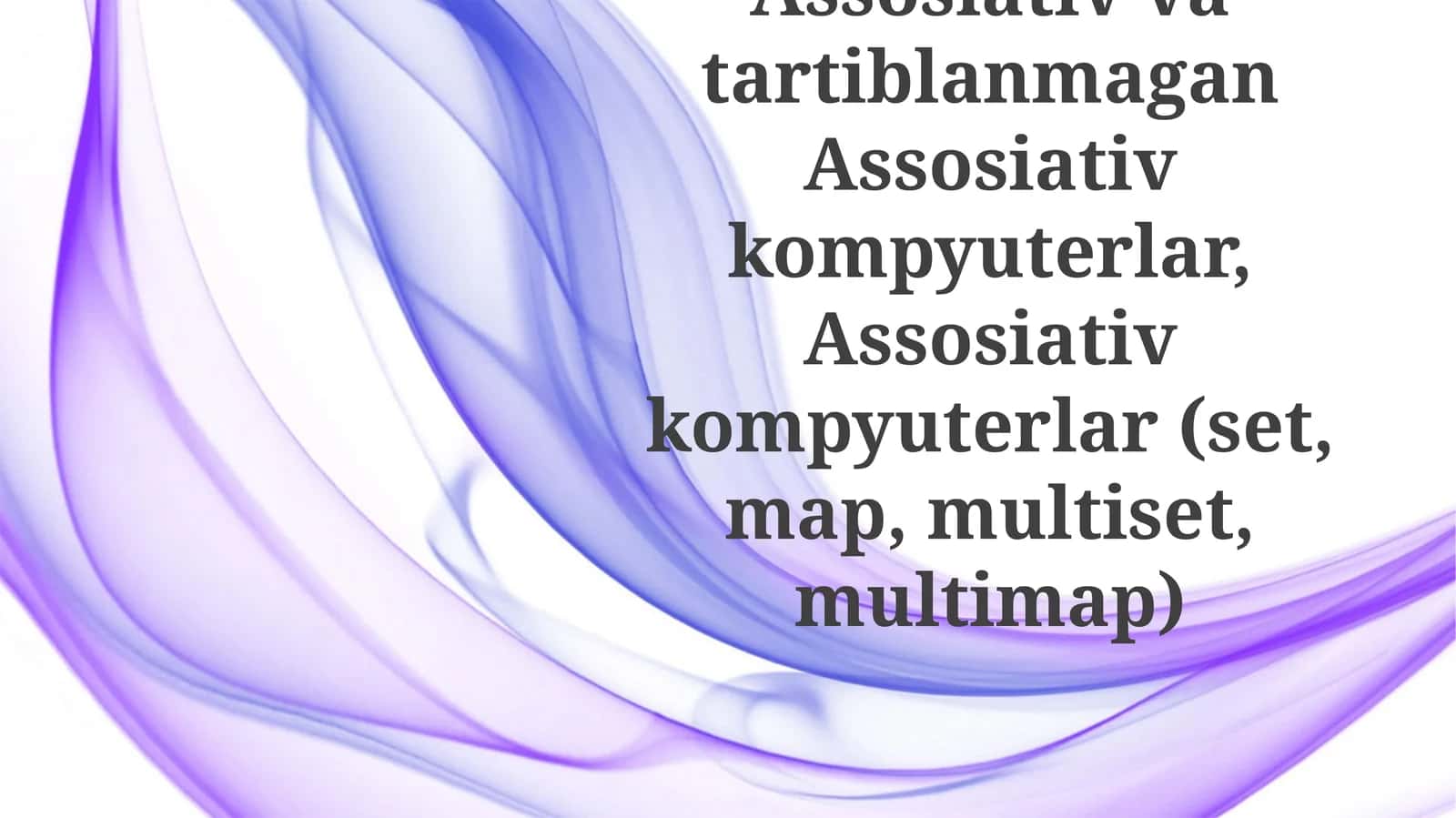 Assotsiativ Kompyuterlar: Umumiy Ma'lumot 1