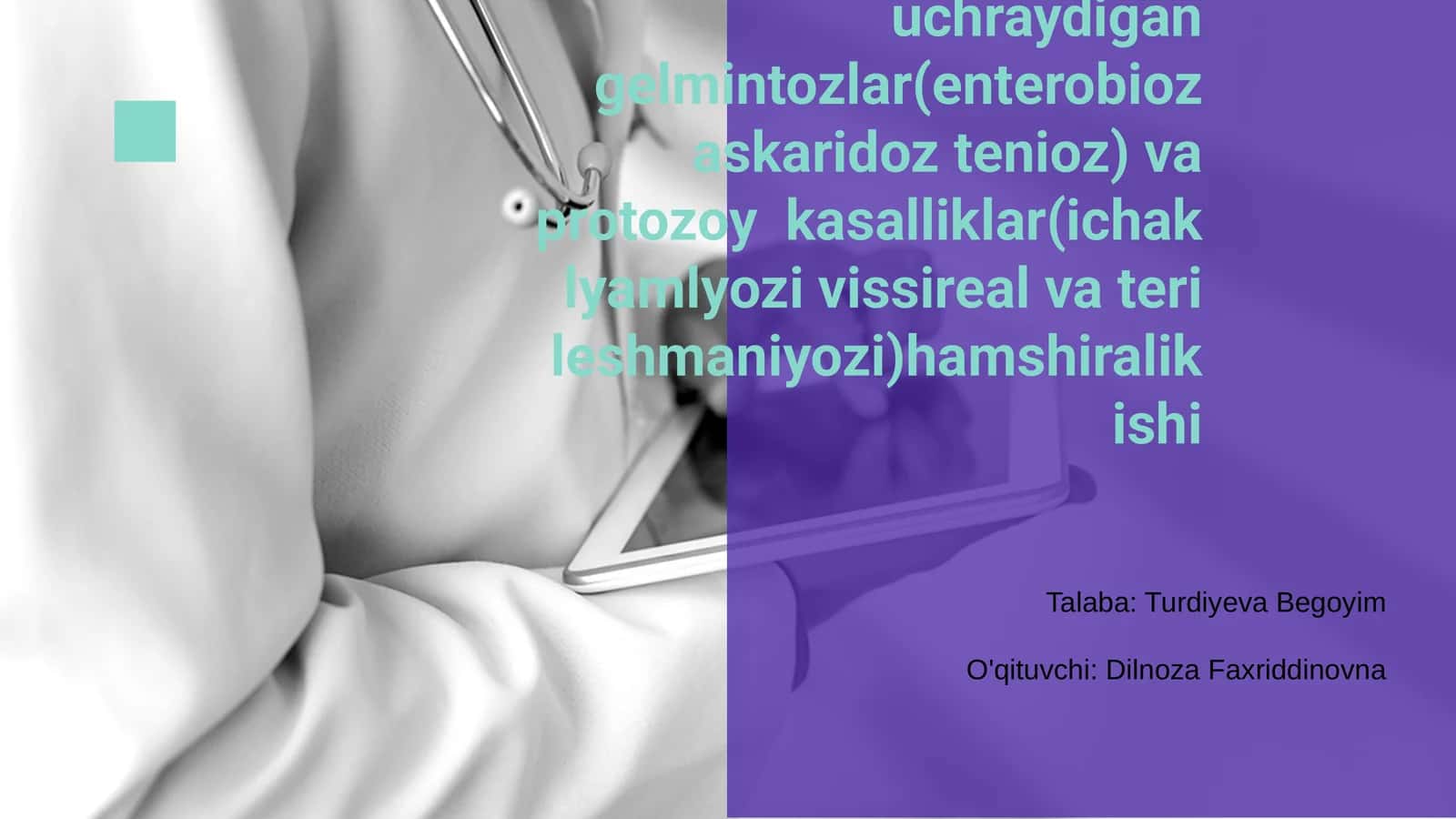 Gelmintozlar va Protozoy Kasalliklar 1