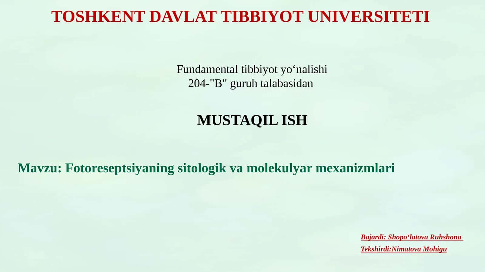 Fotoreseptsiyaning sitologik va molekulyar mexanizmlari 1