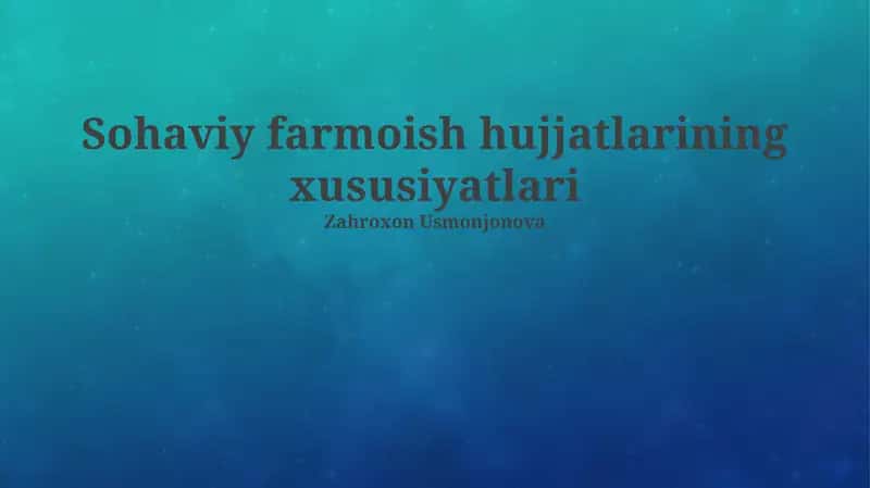 Soyali buyurtma hujjatlari 1