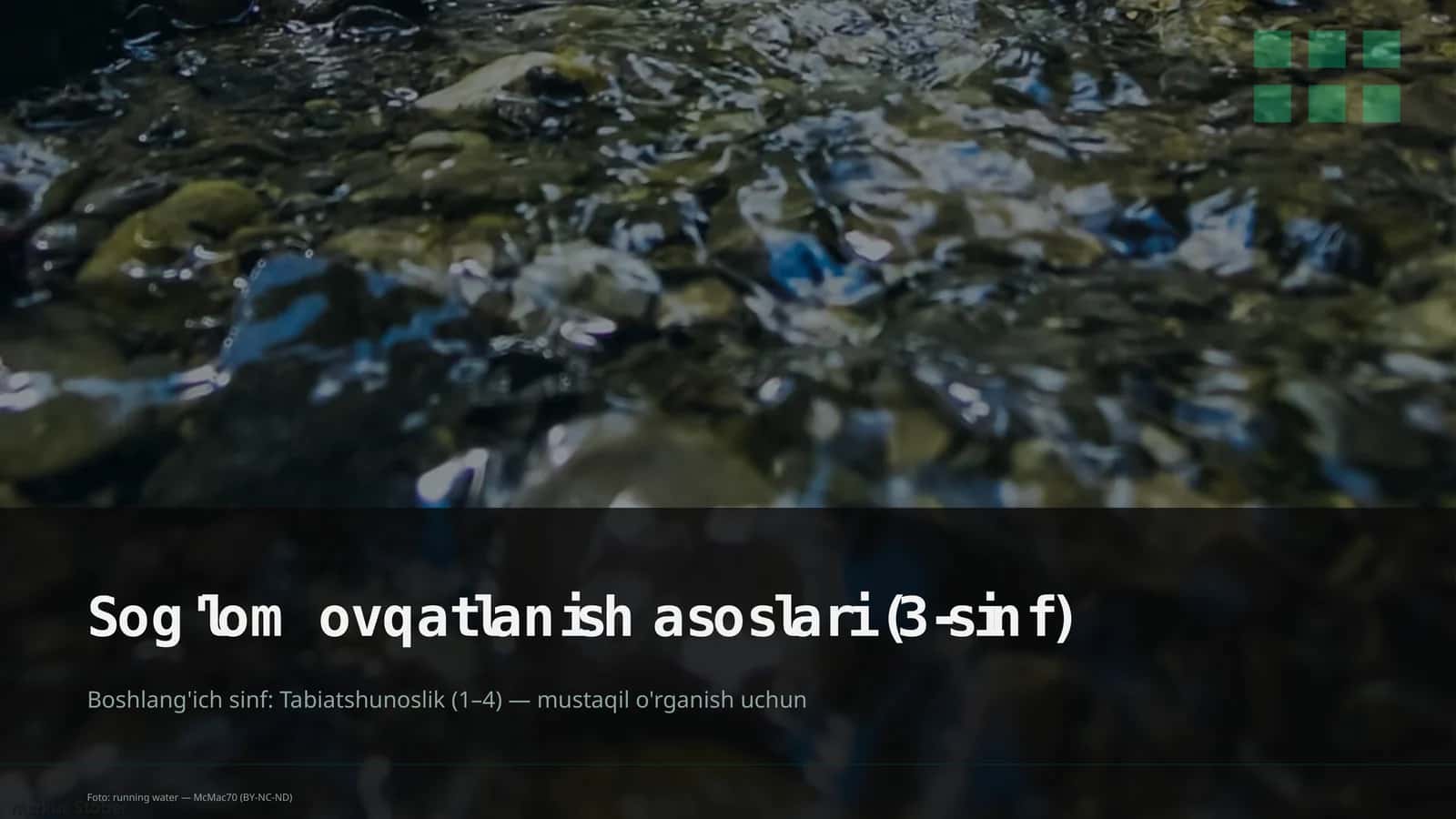 Sog'lom ovqatlanish asoslari (3-sinf) 1