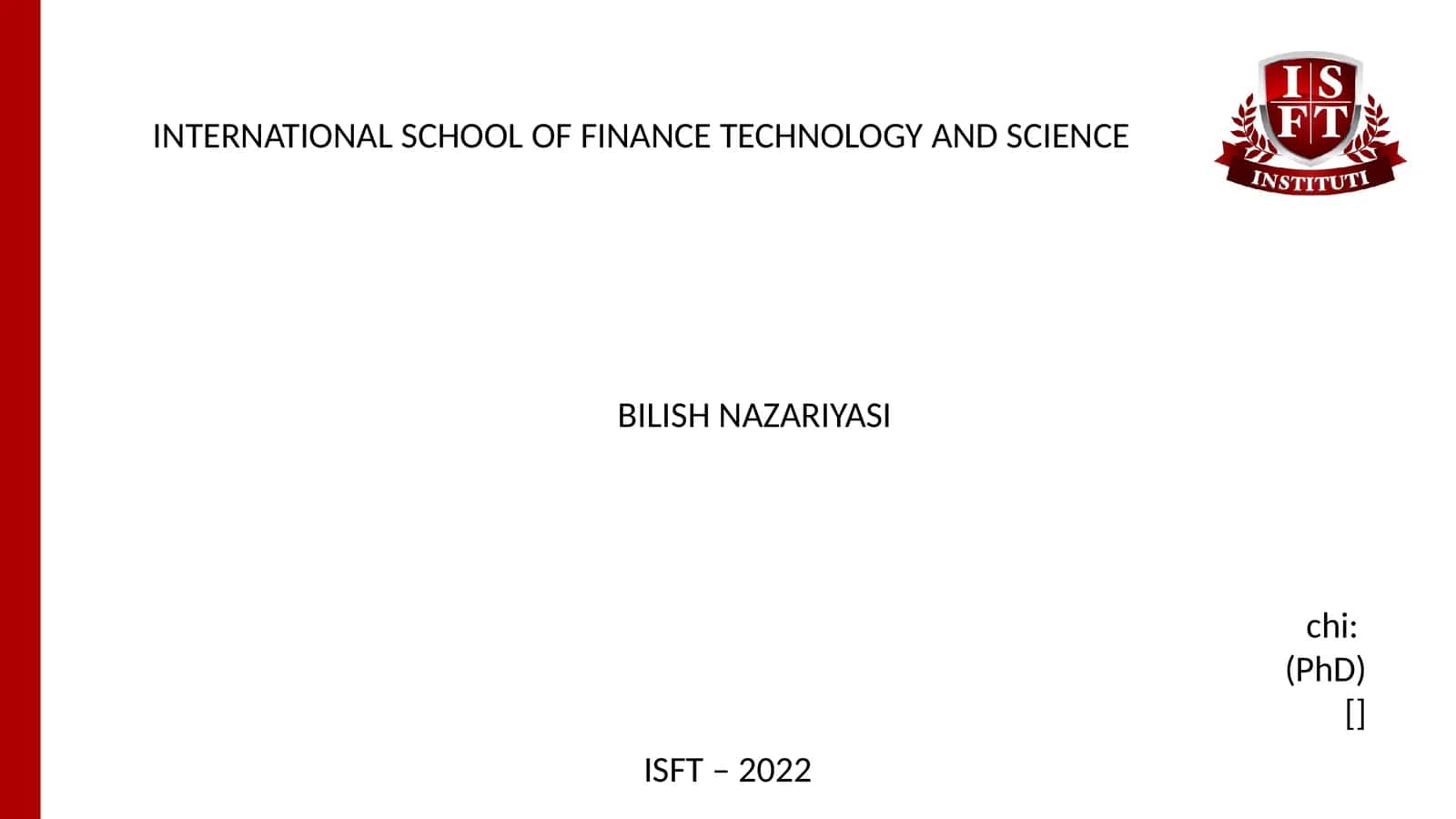 BILISH NAZARIYASI 1