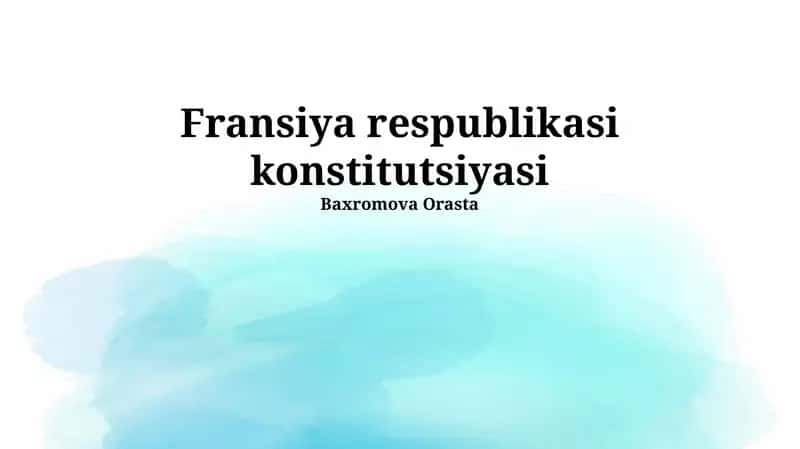 Fransiya respublikasi konstitutsiyasi 1