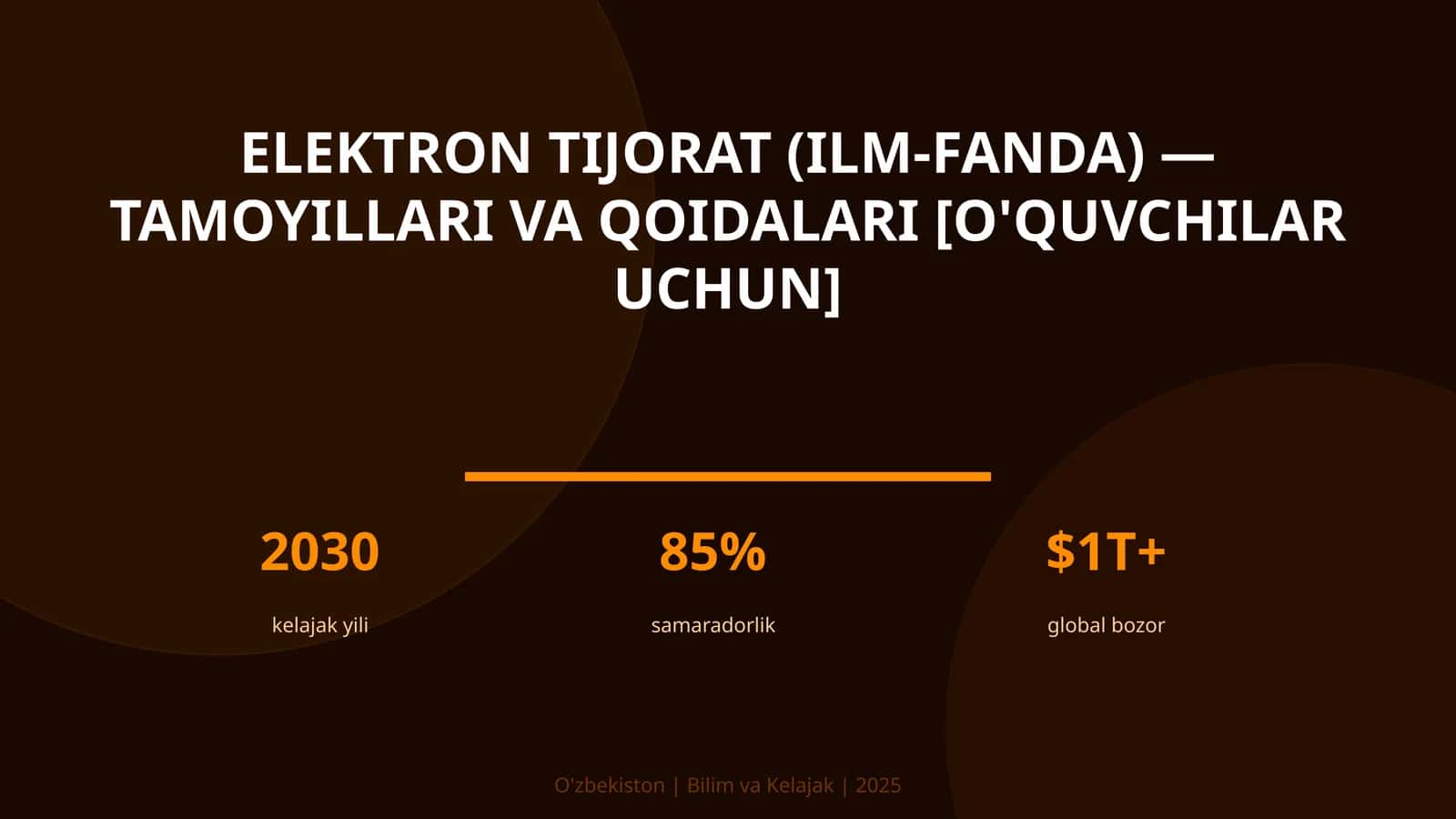 Elektron tijorat (ilm-fanda) — tamoyillari va qoidalari [o'quvchilar uchun] 1