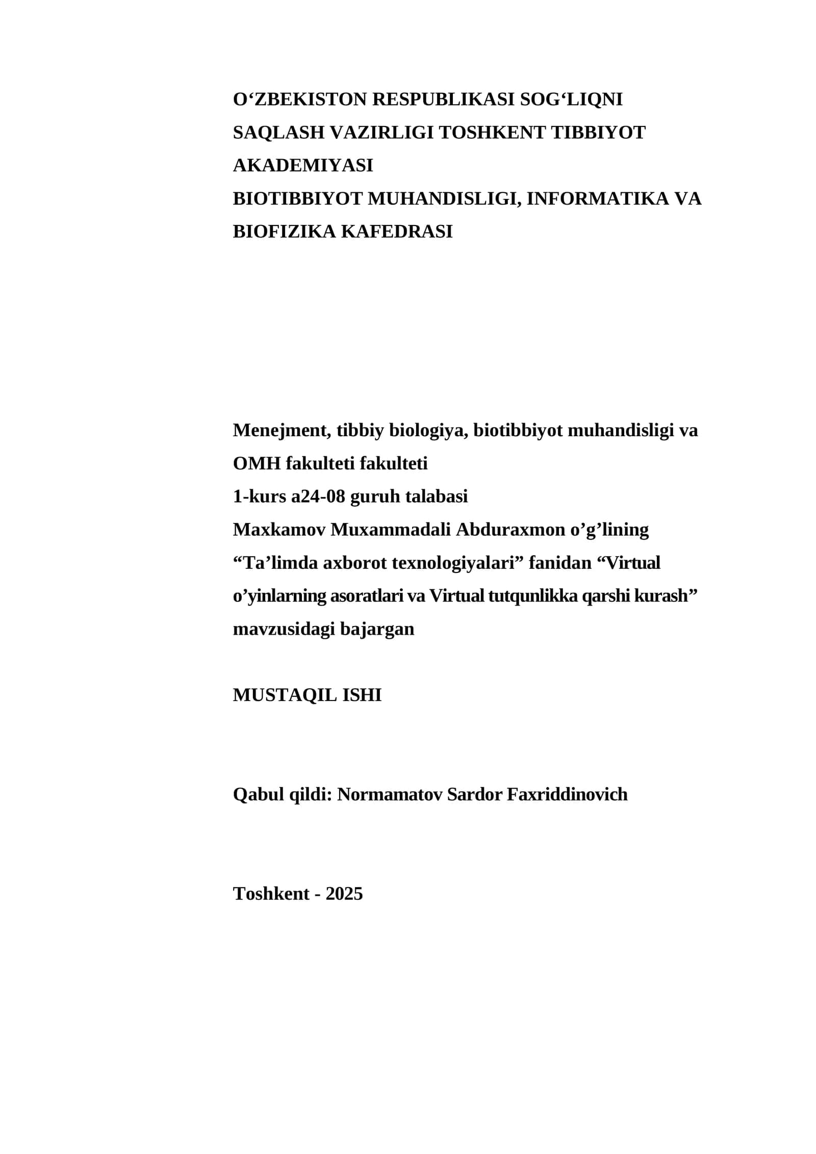 Virtual o’yinlarning asoratlari va Virtual tutqunlikka qarshi kurash 1