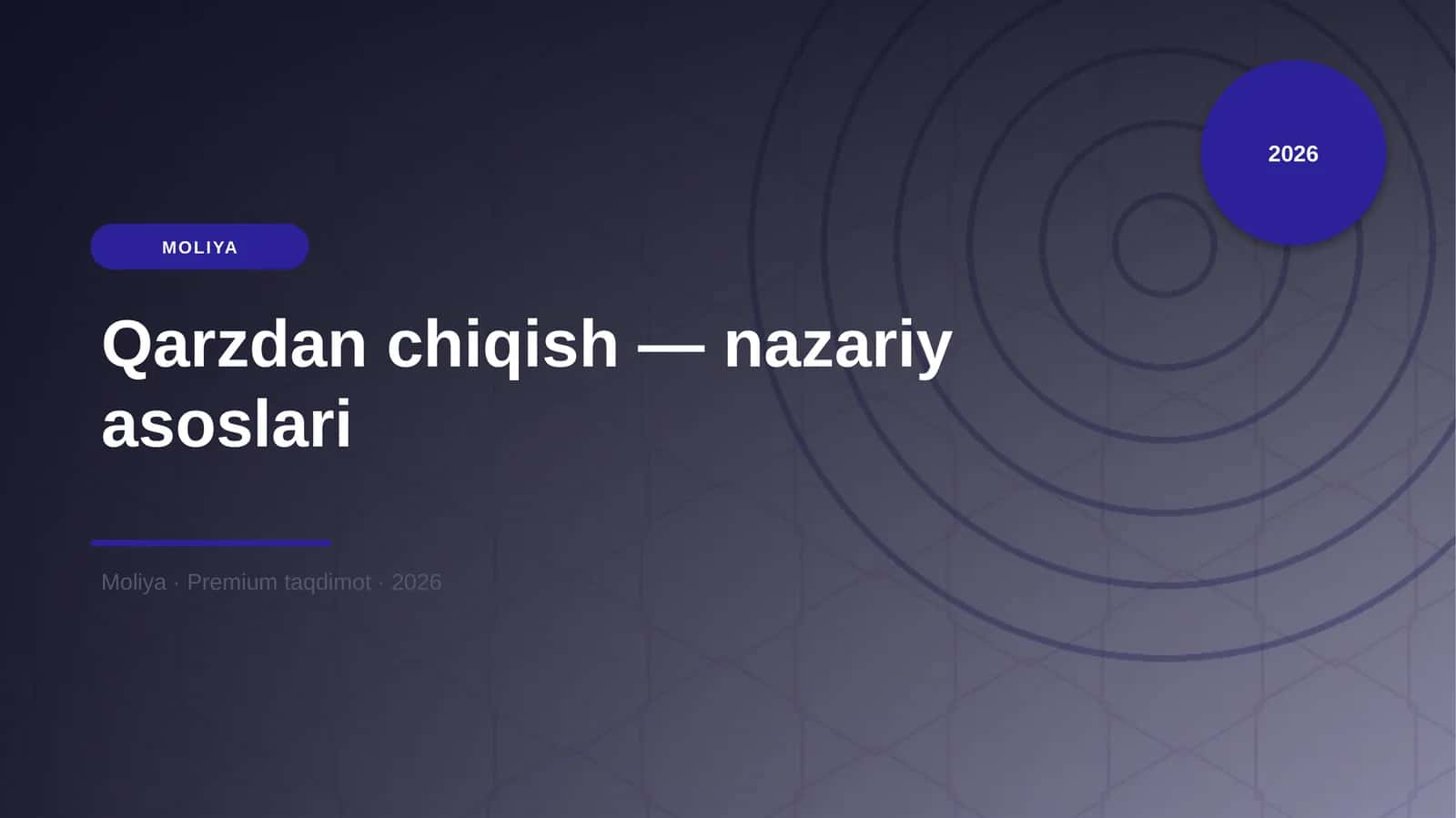 Qarzdan chiqish — nazariy asoslari 1