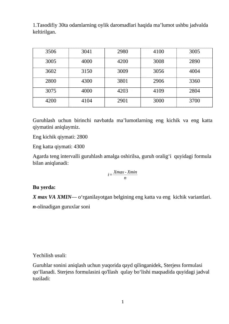 ekonometrikadan mustaqil ish 1