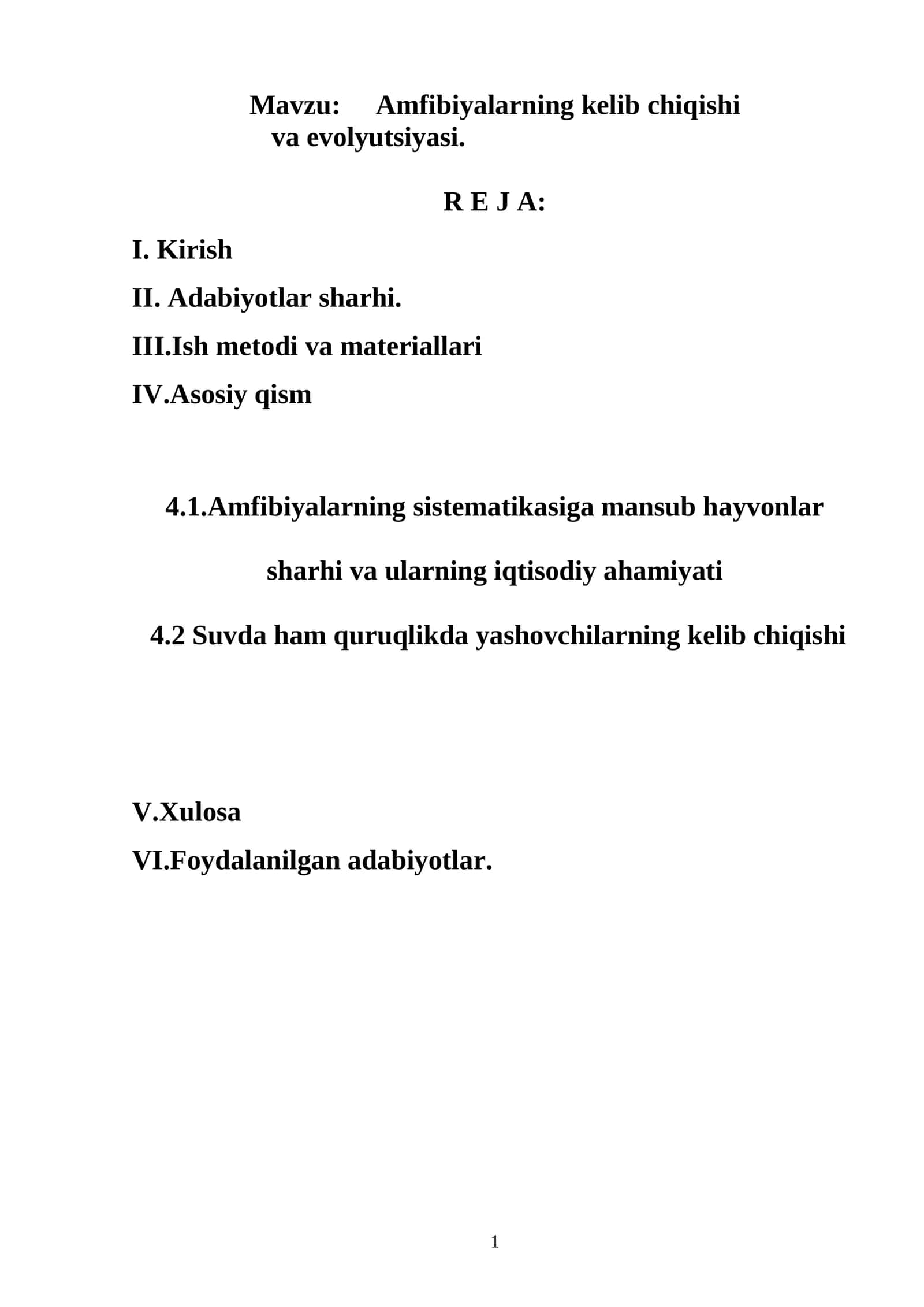 Amfibiyalarning kelib chiqishi va evolyutsiyasi 1