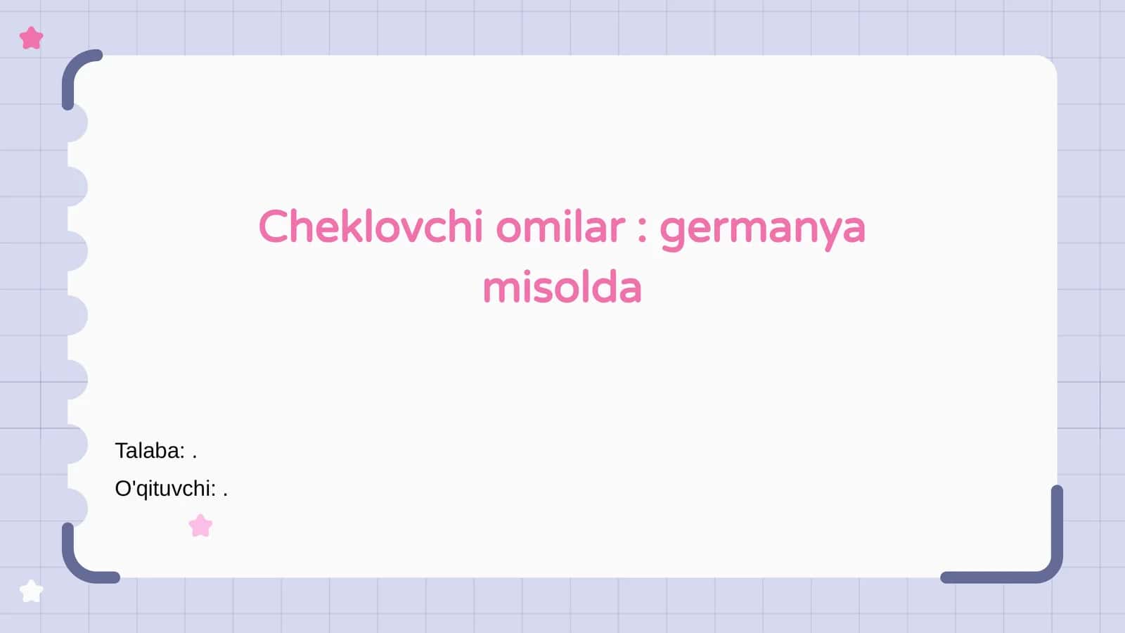 Cheklovchi omillar nima? 1
