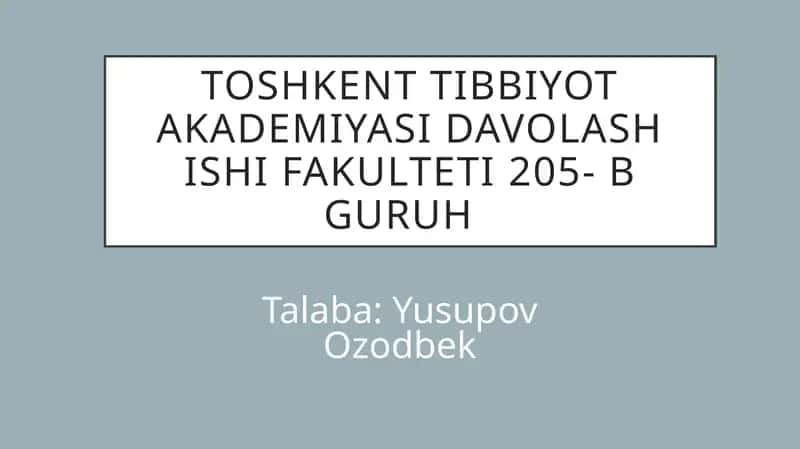 SHIKASTLANGAN O`CHOQLARDA DASTLABKI TIBBIY YORDAMNI TASHKIL ETISH 1