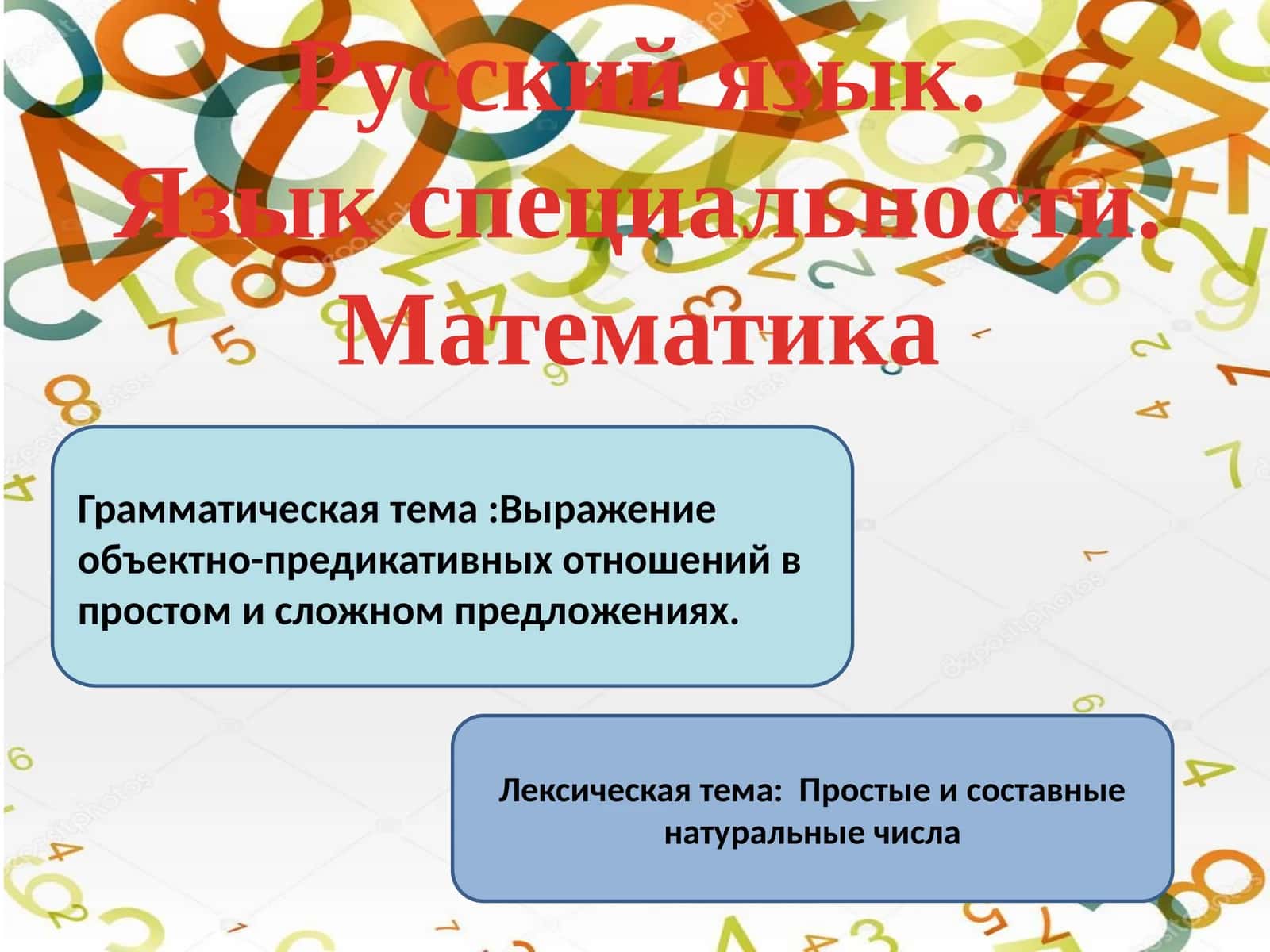Русский язык. Язык специальности 1