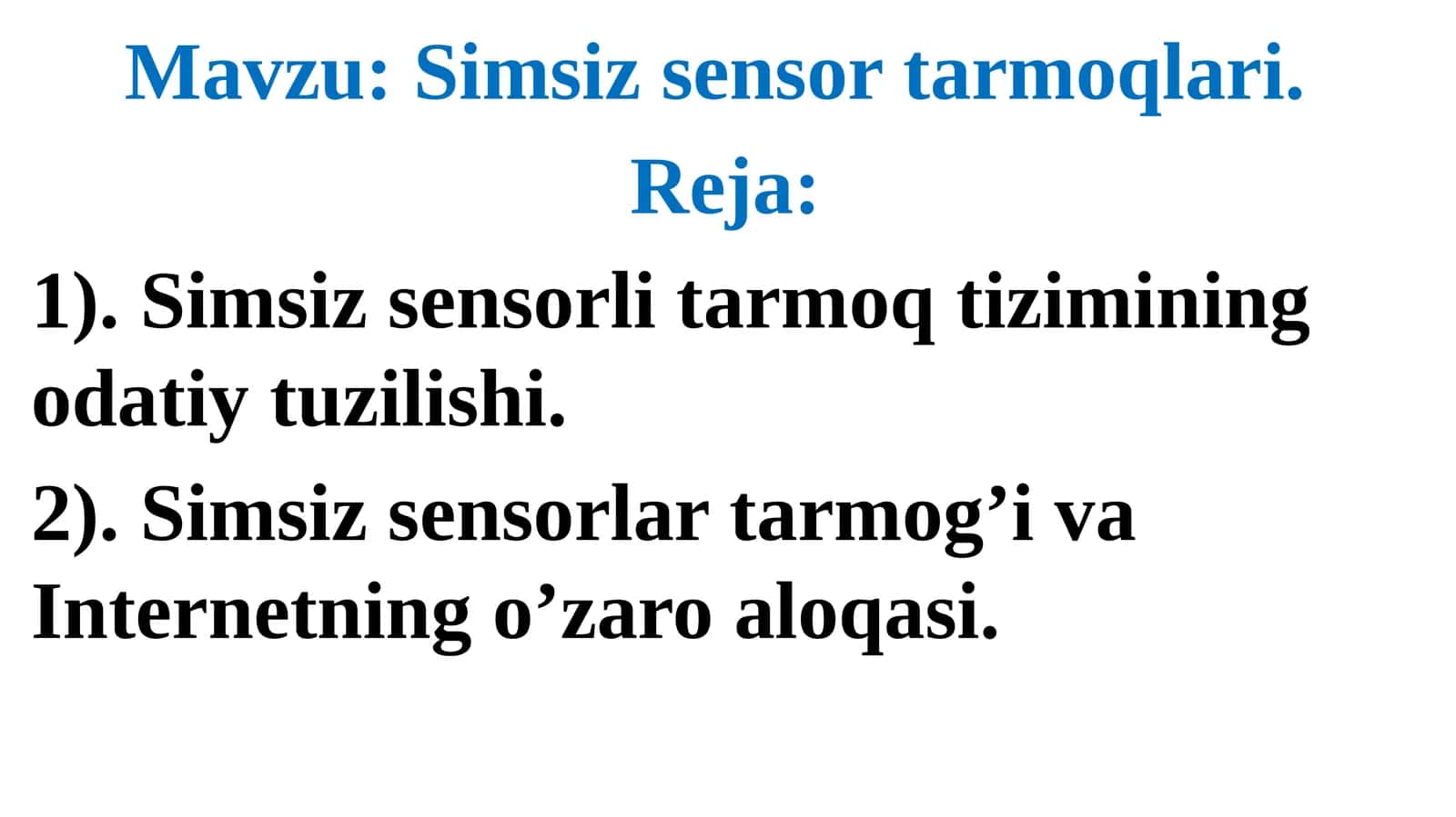 Simsiz sensor tarmoqlari 1